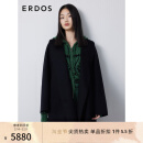 ERDOS 冬季落肩休闲时尚挺括通勤百搭毛呢大衣女羊绒大衣 黑 155/80A/S