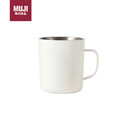 无印良品（MUJI）不锈钢双层马克杯 大容量男女办公学生水杯茶杯咖啡杯 白色 490ml