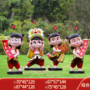 温以嘉定制卡通动漫哪咤装饰品户外哪吒魔童降世雕塑玻璃钢商场门口大型 组合11