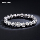 Miss JuJu pt950铂金手链男士精品白金霸气招财貔貅圆珠手串显粗 【现货】净重47.56g 粗约10mm