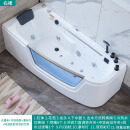 喆炜小户型亚克力浴缸家用按摩大瀑布瀑布灯恒温弧形窄边网红独立浴盆 冲浪按摩大瀑布瀑布灯恒温泡泡1 1.4m