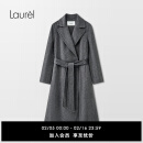 Laurèl【山羊绒】24冬新款山羊绒系带大衣女LWD334D07000 暗夜灰 155/80A