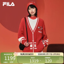 FILA 叕运蛇|斐乐【杨幂同款】女编织外套2025春季新年款拼接开衫毛衣