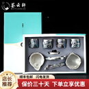 荟云轩手工茶具何赋森大师七彩鎏银松鹤茶具套装999纯银茶壶泡茶杯 七彩鎏银松鹤茶具套组