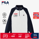 FILA【斐暖科技】斐乐童装儿童加绒长T2024冬季新款男中大童上衣 RD宝蓝-NV 165