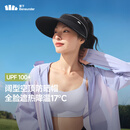 蕉下（beneunder）防晒帽子女黑胶空顶帽遮阳帽防紫外线遮脸太阳帽BM569黑