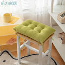俏蕊坐垫系带四季加厚毛绒学生教室板凳长方形椅屁股垫软办公室餐椅垫 绿色 35*24cm玉米粒