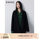 ERDOS 落肩休闲时尚挺括通勤百搭毛呢大衣女羊绒大衣 黑 155/80A/S