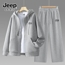 JEEP SPIRIT吉普套装男春季潮流宽松男士运动休闲两件套跑步透气卫衣外套裤子