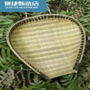 竹编簸箕筲箕竹篮竹筛农家手工青皮竹筐厨房洗菜沥水晾晒装饰家用 桃形60*61cm25斤筲箕