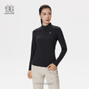 KOLON SPORT/可隆半拉链长袖T恤 女子户外登山S-FUNCTIONAL吸湿速干内搭 LKZT5SN064-BK 黑色 M 165/88A