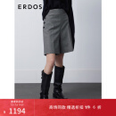 ERDOS 秋冬复古显瘦舒适A字休闲裤千鸟格法式文艺通勤风女裤短裤 黑白格 160/68A/M