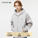 LACOSTE法国鳄鱼男装秋季时尚百搭舒适宽松连帽卫衣外套|SH4106 CCA/银灰色 M 4