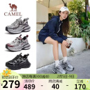 骆驼（CAMEL）【银月】老爹鞋女新潮撞色厚底休闲鞋 L24A283742 灰/枪/黑 38