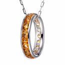 雅鸽宽面豪华黄水晶925银戒指男女天然满圈宝石生辰石时尚情侣对戒新 12号