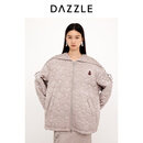 DAZZLE【青绿新年系列】地素棉服25年春新款福禄绗缝大翻领棉服 浅卡其色 XS