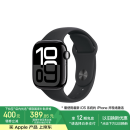 Apple/苹果 Watch Series 10 智能手表GPS款42毫米亮黑色铝金属表壳黑色运动型表带S/M MX1M3CH/B