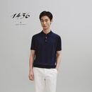 14361436意大利进口面料2025春夏新品精纺小翻领短袖男士套衫 藏蓝 XL 120cm