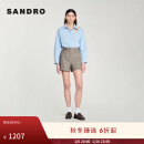 SANDRO【博主同款】2024秋冬新款女装法式高腰西装裤SFPSH00426 米黄色 34