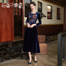 时尚名兰世家宴会礼服女长款原创新款轻奢小众气质连衣裙高级聚会 宝蓝色A1 XL