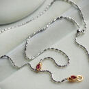 OEMGin风坦桑石贝母吊坠灵蛇链一款多用s925纯银镀金高级感毛衣链 同款红宝石万能链纯银