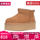 UGG美版秋冬女款保暖加厚底迷你短筒雪地靴1135092 CHE-栗色 37