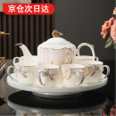 言则骨瓷可旋转水具茶具茶壶茶杯套装开业乔迁送礼轻奢高档礼盒 【骨瓷】枝满玉兰套装-木质礼盒