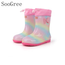 SooGree儿童雨鞋男女童防水防滑耐磨水鞋可爱卡通踩水防溅水户外上学专用