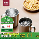 无印良品（MUJI）不锈钢双层马克杯 大容量男女办公学生水杯茶杯咖啡杯 银色 490ml