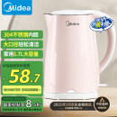 美的（Midea）烧水壶电热水壶电水壶家用 食品级304不锈钢 1500W快速沸腾 自动断电 1.7L大容量HJ1705