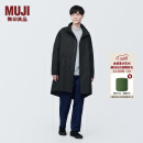 无印良品 MUJI 男式 木棉混 大衣 风衣外套男中长款长袖立领男装AD0VDA4S 黑色 XL(180/104A)