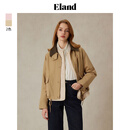 ELAND【无氟防水&两件套】衣恋棉服女皮质领内胆可拆卸外套25春新 中卡其色(38)M/Beige M 165