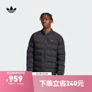 adidas修身运动保暖立领棉服男装冬季阿迪达斯官方三叶草 黑色 S