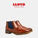 利来（LLOYD）春秋通勤 德国进口男鞋牛皮亮面经典商务休闲切尔西短靴平底23652 棕色 41