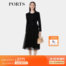 PORTS【服饰真5折】宝姿女装秋季新款商务通勤装饰纽扣优雅连衣裙ALP9D 黑色 6