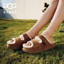 UGG春季女士时尚舒适搭扣款休闲休闲拖鞋 1167611CHE|栗色 38
