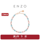 周大福ENZO 18K金摩根石海蓝宝石钻石手链女 EZV8786生日礼物妇女节礼物 15cm