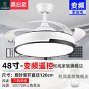 恒岚广东中山古镇灯具灯扇一体带风扇的吊灯隐形风扇灯家用餐厅客厅卧 48寸-LED变光-变频遥控 六档 金色双铝