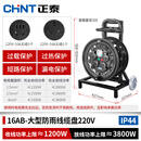 正泰防水移动电缆盘插座带漏保 NTY2-S330/220V16AB 国标铜线YZW电线3*2.5/50米