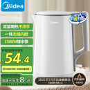 美的（Midea）电热水壶煮水壶家用烧水壶 食品级304不锈钢 双层防烫无缝内胆 自动断电 1.5升大容量 1566