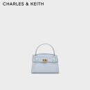 CHARLES&KEITH鳄鱼纹凯莉包手提斜挎婚包包女包生日礼物CK2-50270880-1 Sea Salt Blue海盐蓝 S