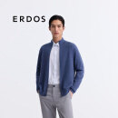 ERDOS 25早春新品精纺半高领外套轻便夹克立领男开衫羊绒衫 钢蓝 2XL 185/104A