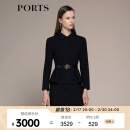 PORTS宝姿秋冬新品女装长袖中长连衣裙LM9D059NWF037 黑色 6