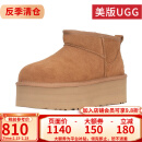 UGG美版秋冬女款保暖加厚底迷你短筒雪地靴1135092 CHE-栗色 37