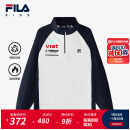 FILA【斐暖科技】斐乐童装儿童加绒长T2024冬季新款男中大童上衣 RD宝蓝-NV 165