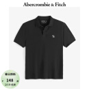 ABERCROMBIE & FITCH【Polo衫断码福利】男装24夏款通勤经典小麋鹿短袖Polo衫 黑色2(4158) S (175/92A)