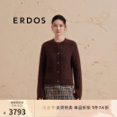 ERDOS 24冬季新品圆领复古优雅宽松商务通勤女开衫羊绒衫 哈瓦那 165/84A/M