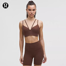 lululemon丨Like a Cloud 女士前V肩带长款运动内衣B/C *罗纹 LW2DQ7S 熔岩棕 S /6
