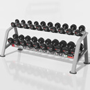 康强十付哑铃套装YL-P550KG商用PEV固定哑铃健身器材健身房5-50KG含架