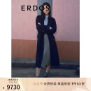 ERDOS【刘雯同款】冬季长款双排扣宽松简约优雅羊绒大衣女毛呢大衣 藏蓝 165/88A/L